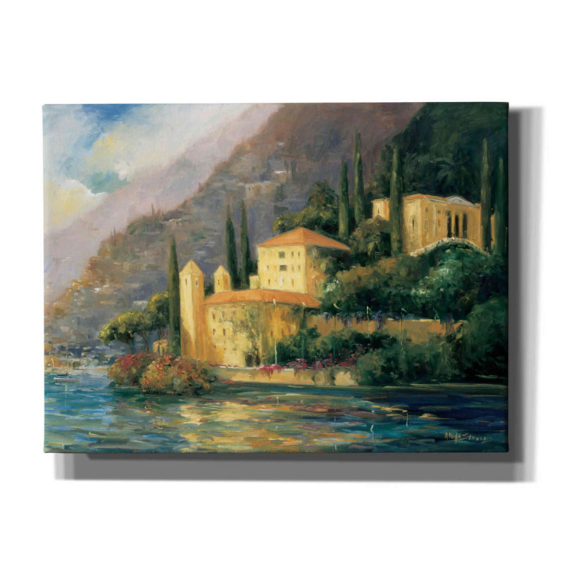 «Lake Villa» par Allayn Stevens - reproduction d'art sur toile tendue, H 12 po x l 16 po x P 0,75 po