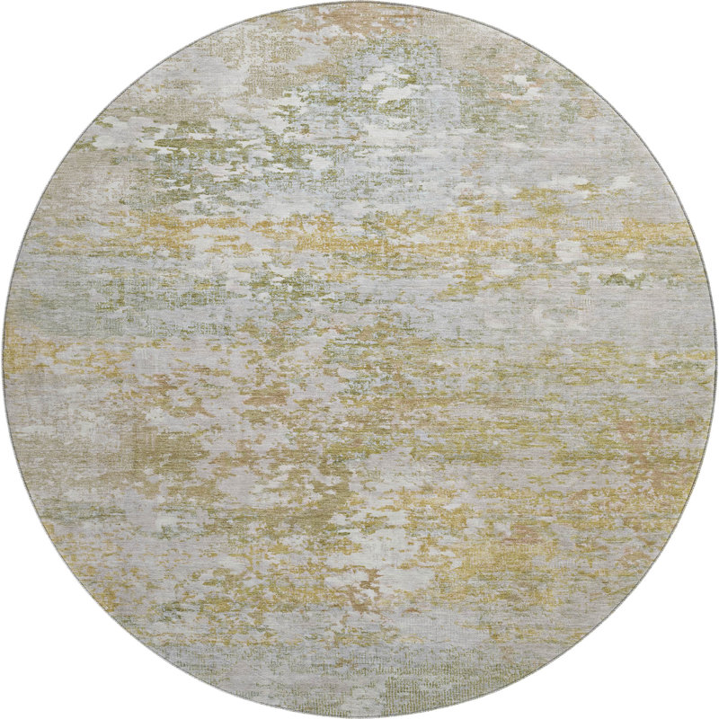 Premium Machine Washable Ashington AMF1830 Modern Rug, Round 8'