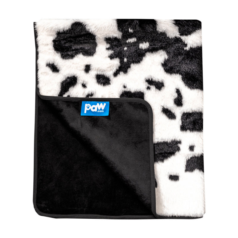 King Size Black and White Faux Fur Pet Blanket
