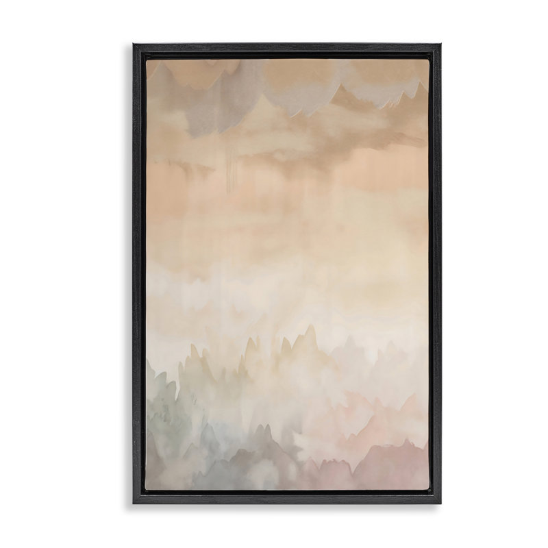 Cadre flottant abstrait Calm & Soft Colors, design Creative Studio, Cadre flottant noir de jais, H 25 po x l 17 po