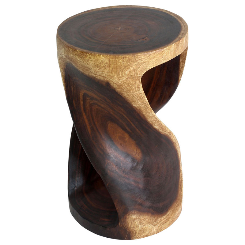 Table de bout cylindrique en bois massif, H 23 po x l 14 po x P 14 po