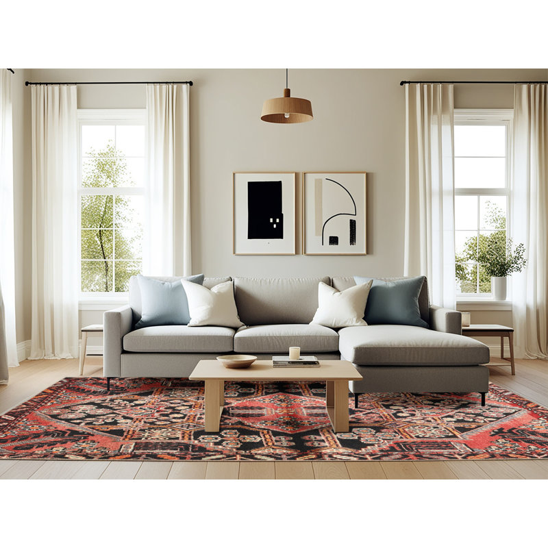 Kriszara Oriental Indoor Rug, Rectangle 6' x 9'
