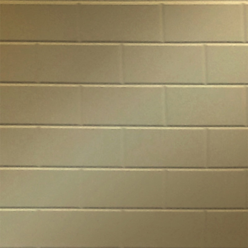 Subway Tile MirroFlex 4ft. x 8ft. Glue Up PVC 3D Wall Panels 160 sq.ft., Mirror Gold