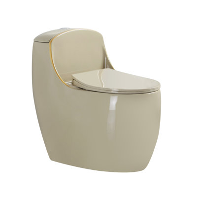 Toilette une pièce fixée au sol à hauteur de chaise, chasse d'eau 1,6 Gpf, toilette allongée avec siège à fermeture douce