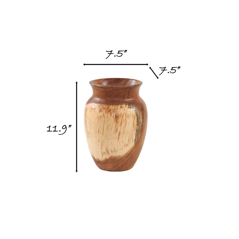 Pot en acacia Brycelynn, H 11,9 po x l 7,5 po x P 7,5 po