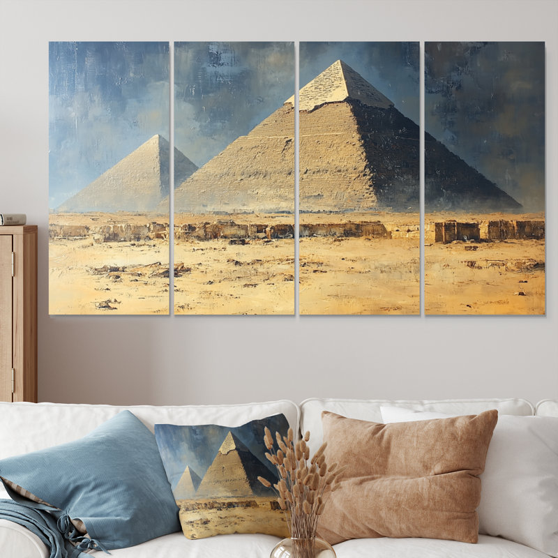 Égypte, grande pyramide antique de Gizeh II - Égypte, ensemble de reproductions d'art mural, H 32 po x l 64 po