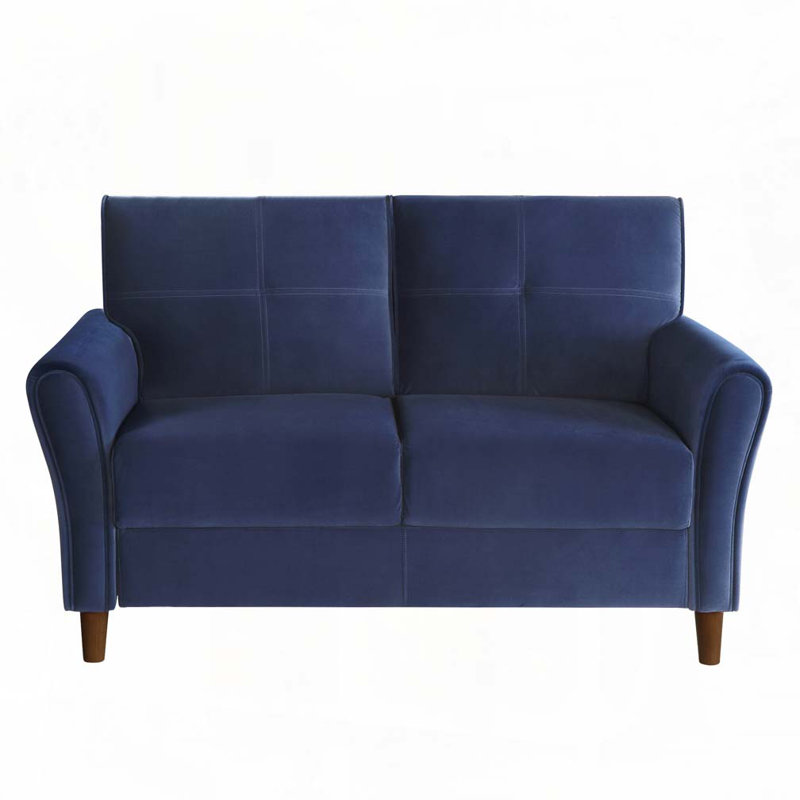 Causeuse en tissu d'ameublement en velours, Bleu