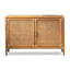 Armoire de rangement rétro en osier et pin