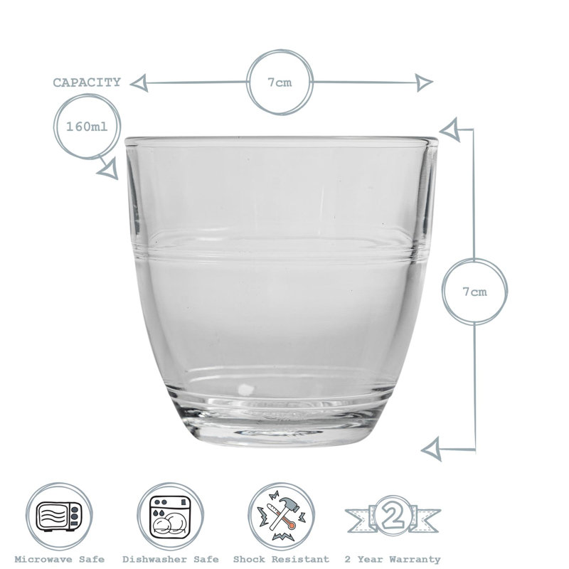 Duralex - Gigogne Glass Tumblers - Drinking Glasses for Water, Juice, 12, 160