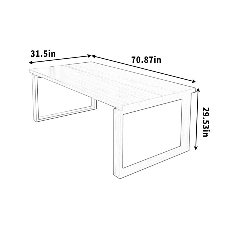 Table de salle à manger Premium, H 29,53 po x L 70,87 po x l 31,5 po