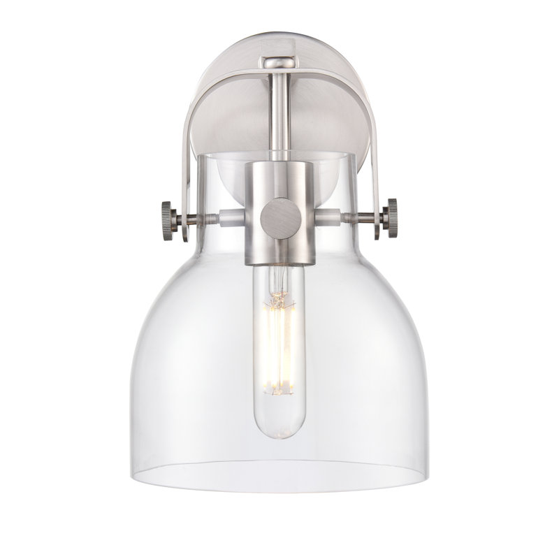 Applique murale 1 lumière 6 po Skycrest, Transparent, Nickel satiné