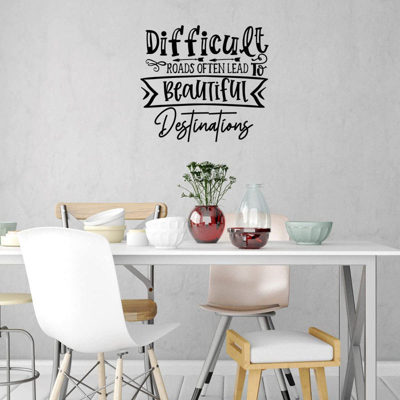 Text & Numbers Non-Wall Damaging Wall Decal, Black, 13" H x 14" W