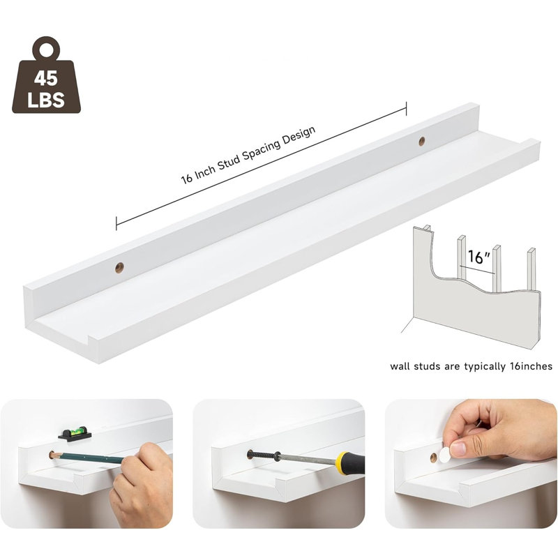2 Piece Wood Floating Shelf