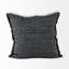 Housse de coussin décoratif à franges gris foncé