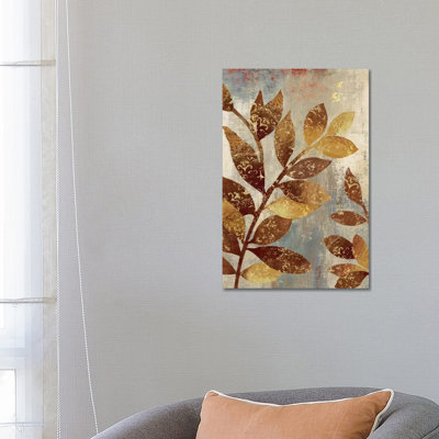 Bronze Leaves II by Asia Jensen - Wrapped Canvas Painting