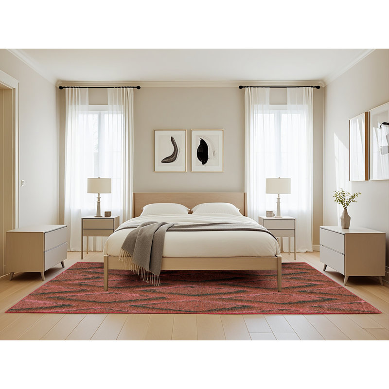 Tapis brun tissé à la machine, Rectangle 5 pi x 8 pi