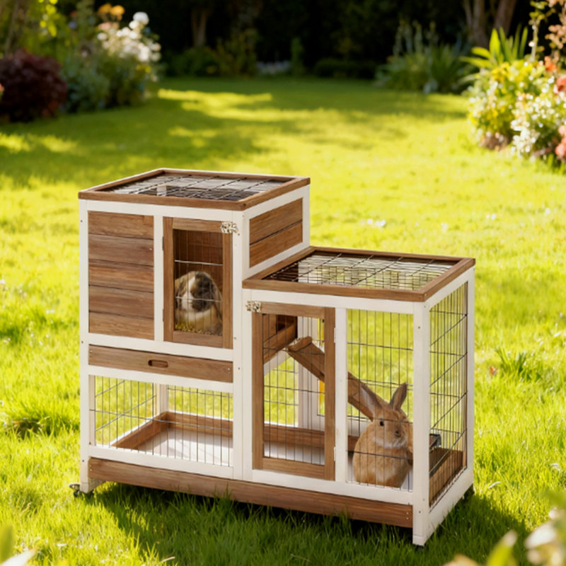 Cage à lapin surélevée en bois
