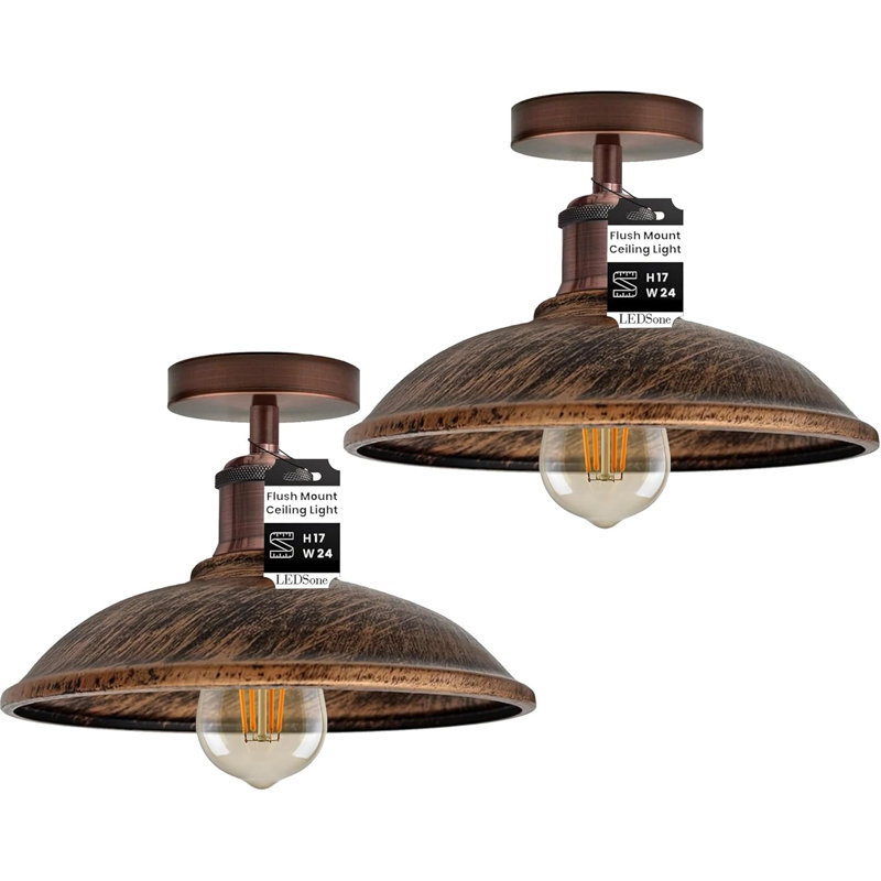 Semi Flush Mount, Rustic Red