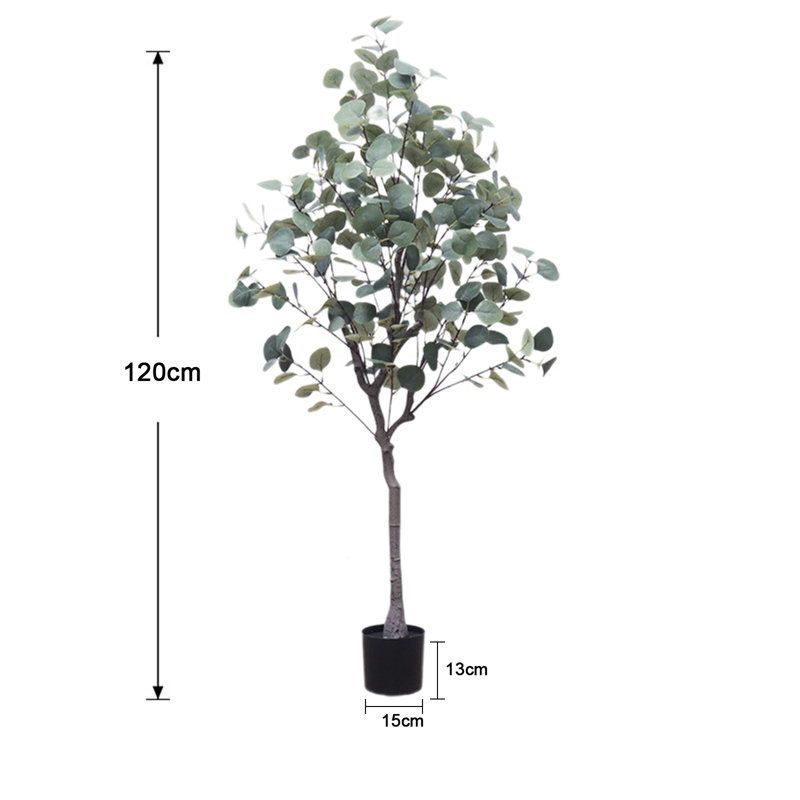 Faux Tree in Plastic / Acrylic Planter, 120cm H x 15cm W x 5.91cm D