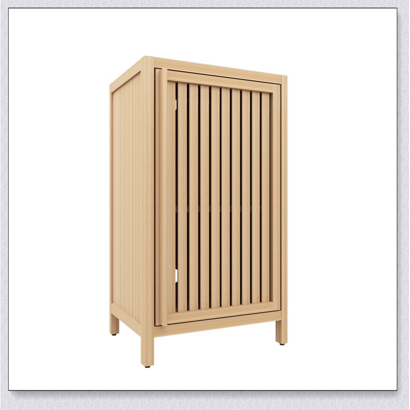 Armoire de rangement pour salle de bain en bambou, armoire de plancher autoportante avec porte et tablette pour salle de bain, salon, chambre à coucher, couloir, cuisine