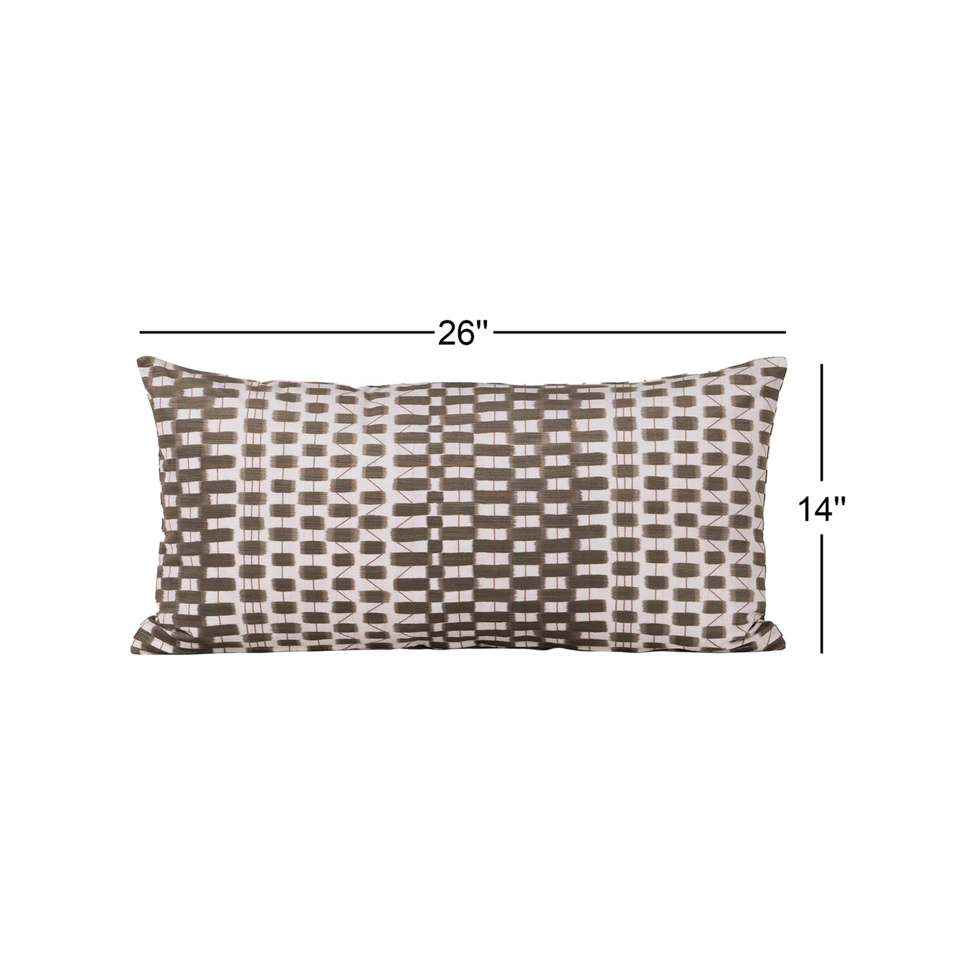  Checkered Throw Pillow, Rectangle 14"H x 26"W, Polyester, Green