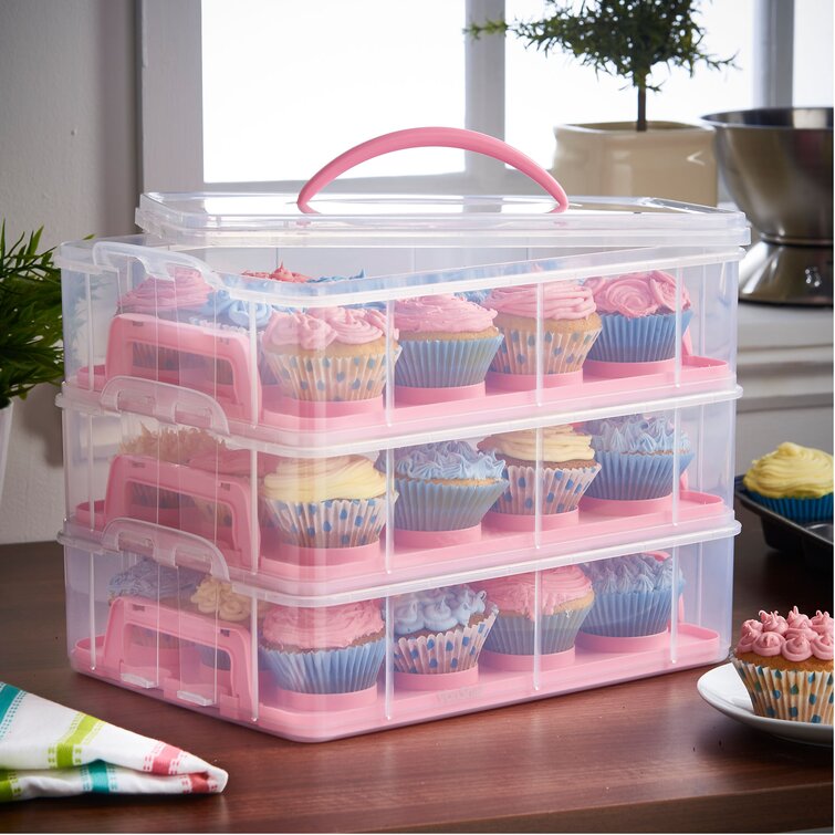 VonShef 3 Tier Cupcake Holder and Carrier Container & Reviews