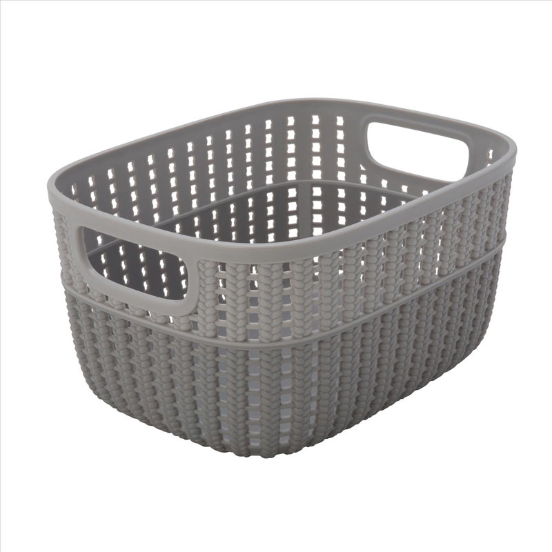 Simplify Plastic Decorative Basket, Grays