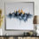 Abstrait à l'encre liquide New York City VI - impression sur toile Cityscape