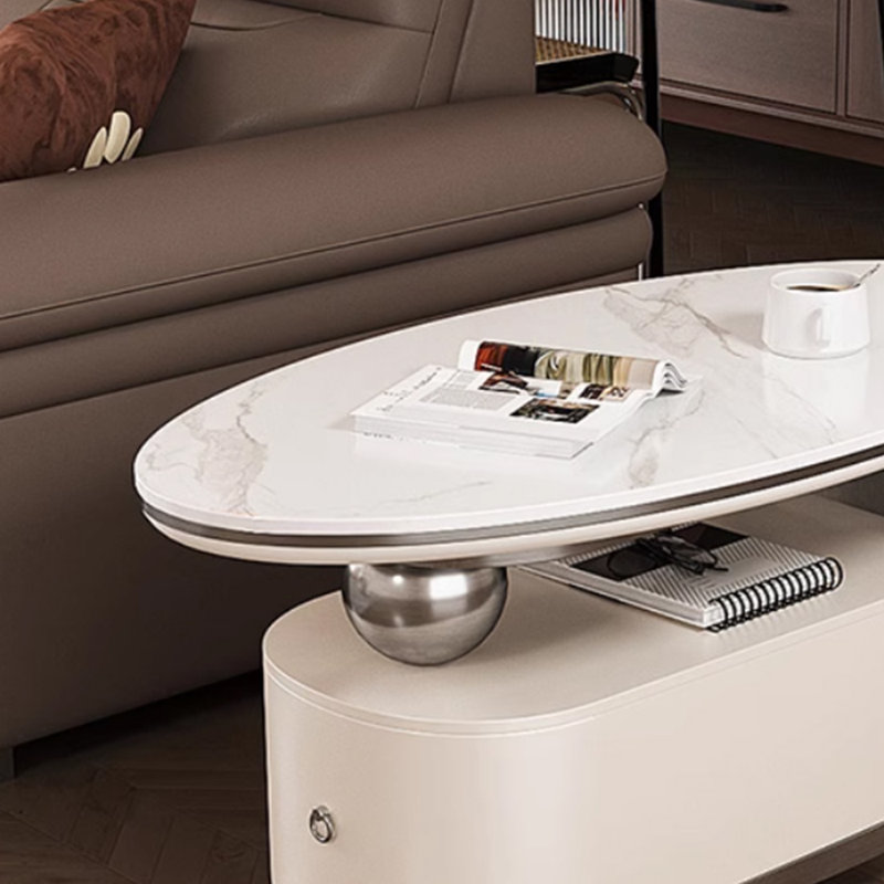 Luxury-luxurious and niche-designed coffee table, 20.86" H x 39.37" W x 17.71" D, Light gray