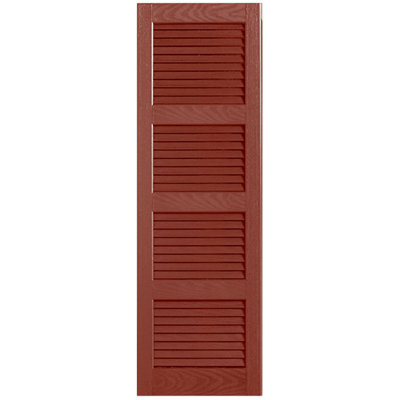 Straight Top Full-style Open Louver Shutters Pair