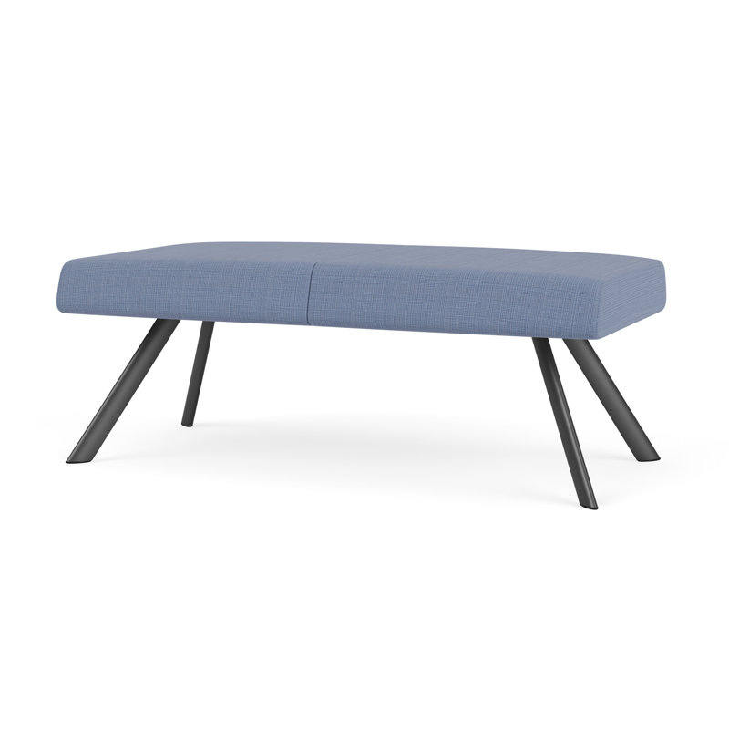 Banc de réception Willow, Gris anthracite, Chambray bleu marine clair - vinyle facile à nett