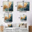 Or et sarcelle aurore harmonie I - art mural sur toile dorée-24935509-24935506-24935507