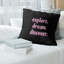 Housse de coussin en lin tableau noir look rêve discover quote-895519117-895519156