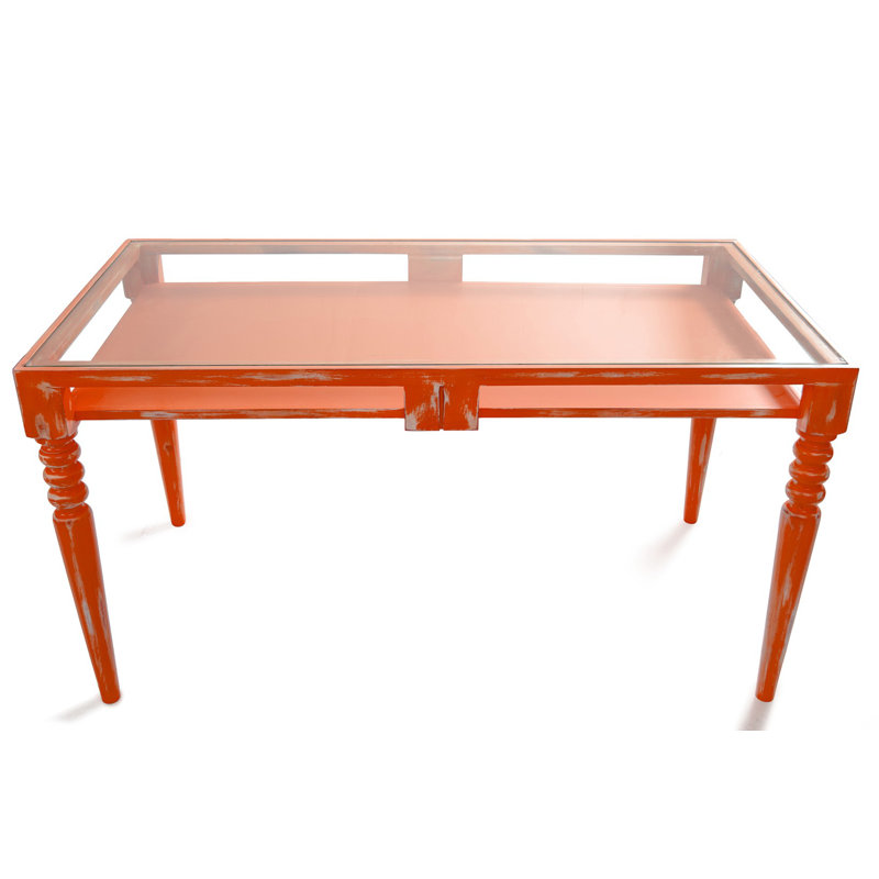 Besaw Glass Top Solid Wood Base Dining Table