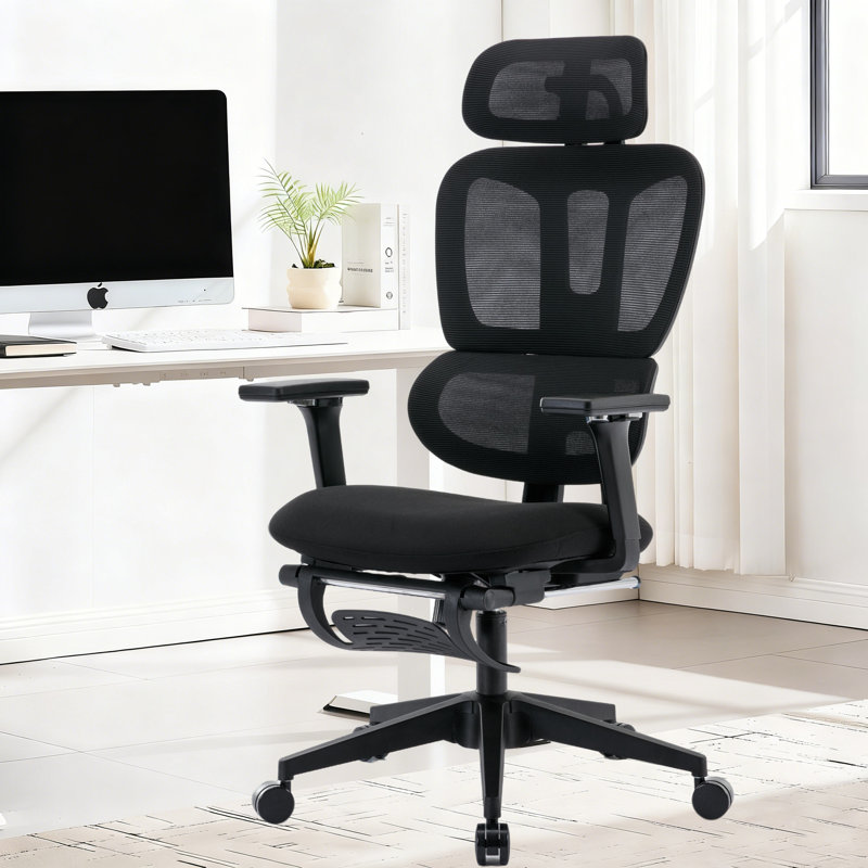 Milhollen Ergonomic Mesh Office Chair for Home and Office,Swivel Adjustable Desk Chair, Black