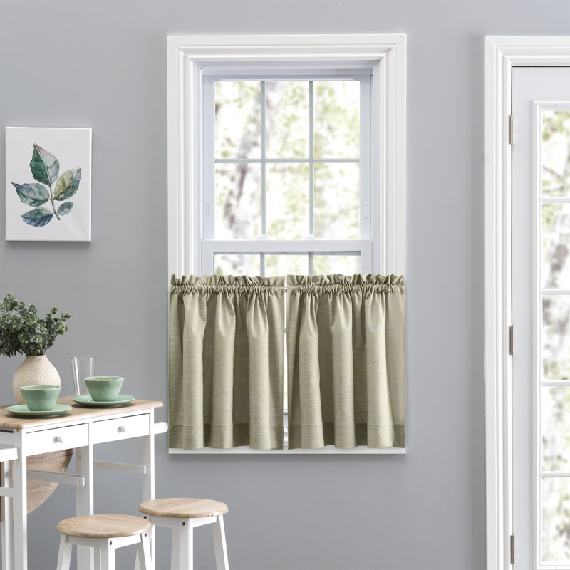 Lisa Tailored Cafe Curtain, Red, Mist