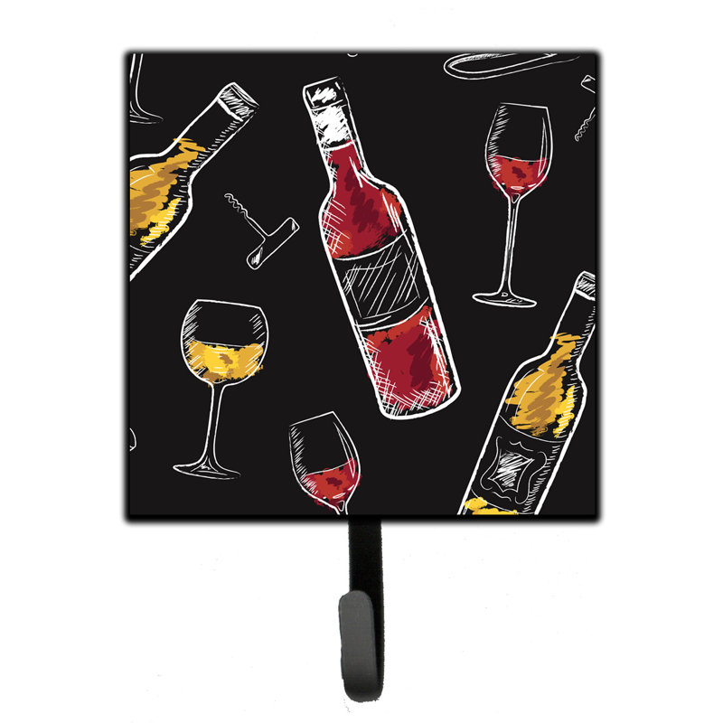 Organisateur de clés murales à vin avec crochets clés Guthrun, Noir