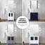 36 po Meuble-lavabo W bleu marine avec armoire latérale, comptoir en céramique blanche, miroir 22 et fonction de rangement optimale avec comptoir, tiroirs pour l'utilisateur-423539498