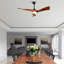 52 Inch Ceiling Fan With Dimmable 3 Color Led Light 3 Solid Wood Blades Remote Control Reversible DC Motor Matte Black For Home-252058703-252058702