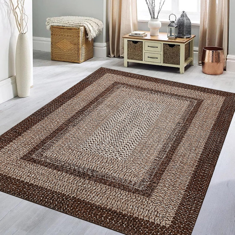 Boho Washable Runner Rug 2x8, Low Pile Stain-Resistant Fabric with Non-Slip Backing, Foldable Thin Design for Hallway Kitchen or Bedroom