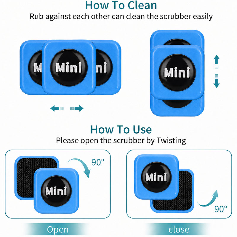 Mini nettoyeur magnétique pour vitres d'aquarium, brosse anti-algues double face avec aimant puissant, outil de nettoyage compact