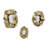 Metal 17 and 21 and 25" Sarasota Gold Mirrors Decorative Wavy Design, Set of 3-1501503530