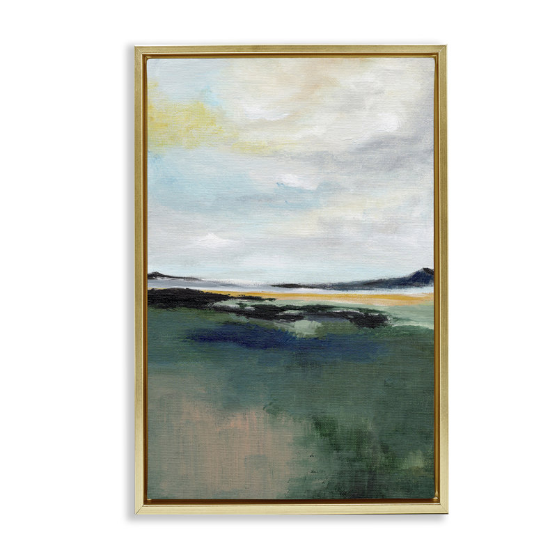 Cadre flottant Umber Landscape Illusion, design par 1x, H 25 po x l 17 po, Cadre flottant métallique doré