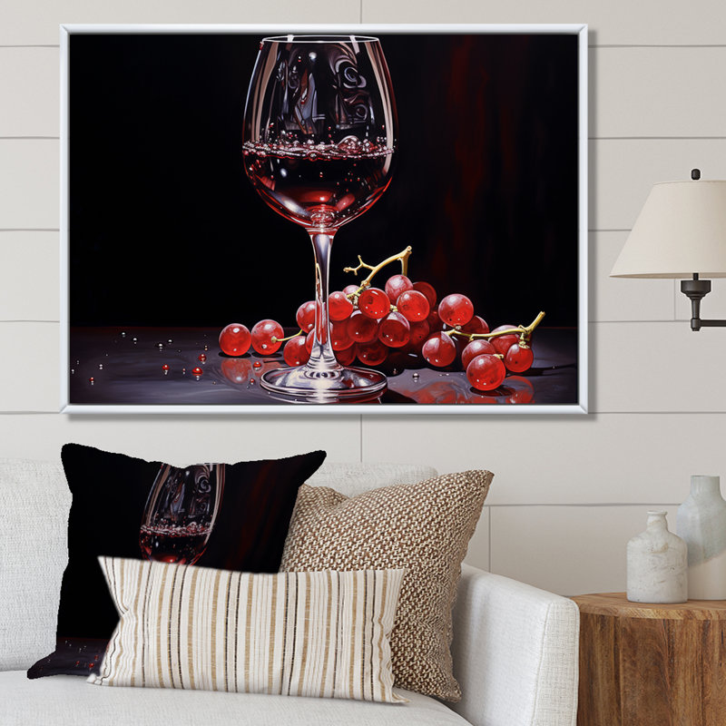 Lueur de grenat sur toile, Cadre flottant blanc, H 12 po x l 20 po x P 1 po