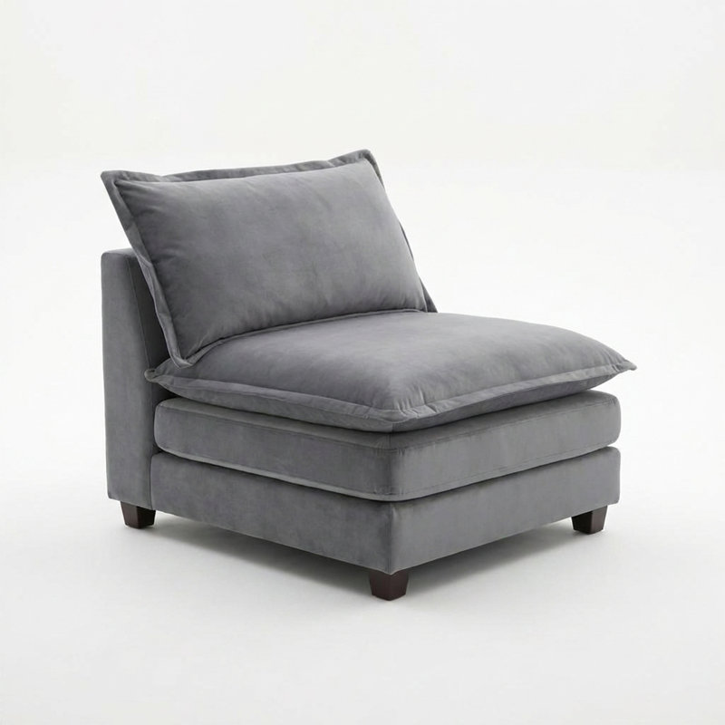 Fauteuil modulaire sans accoudoirs, gris foncé