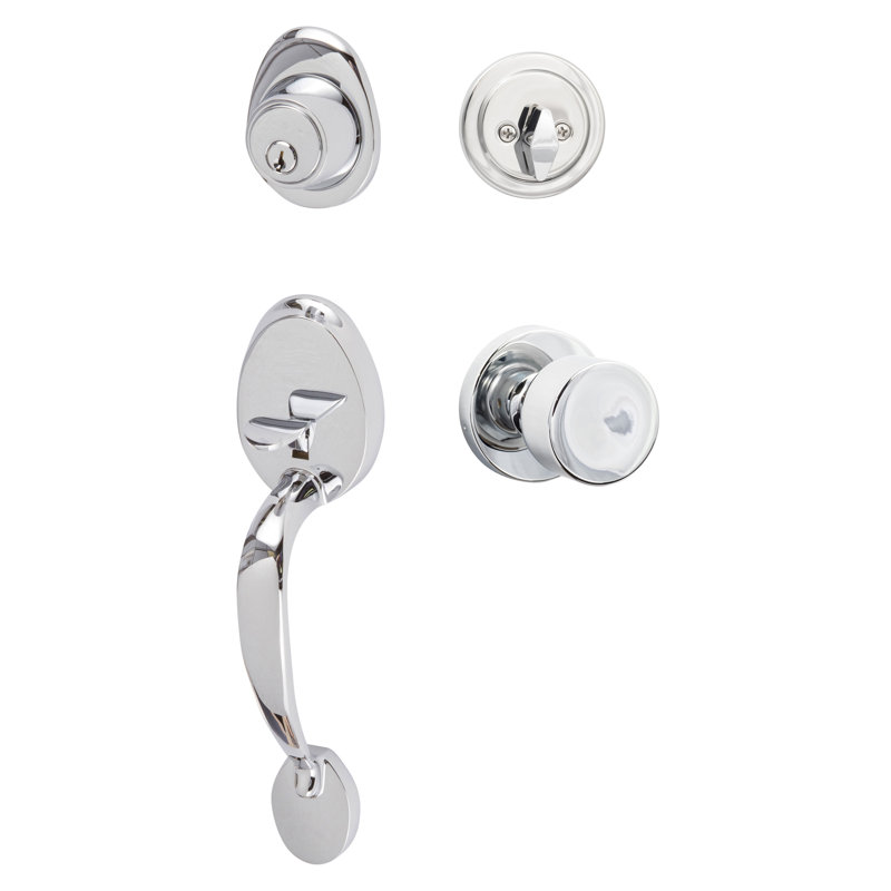 Ensemble de poignée Alta, Chrome poli, Réversible, Bouton de Bergue