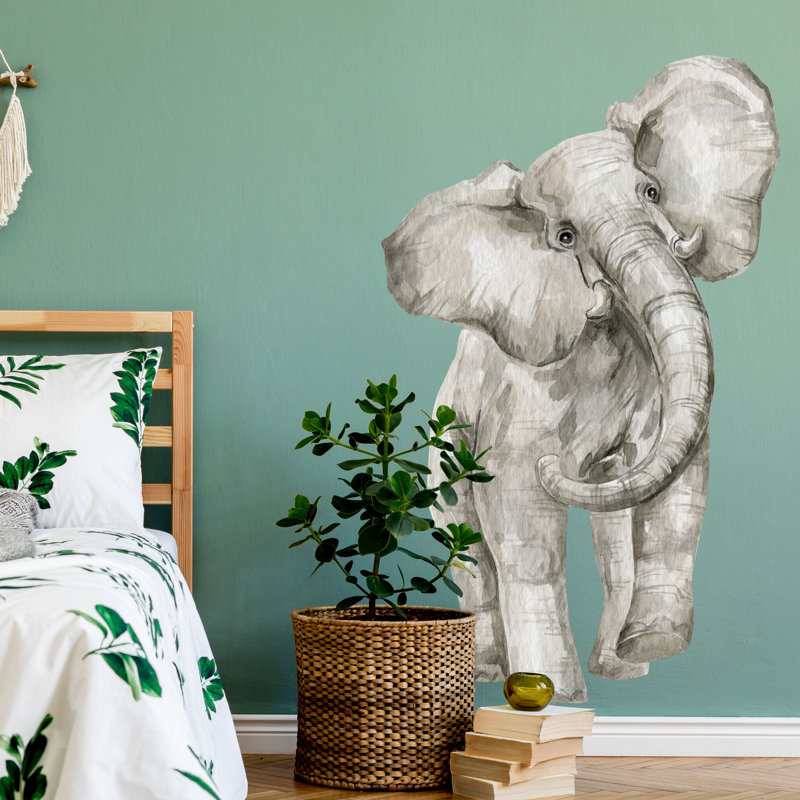 Watercolour Elephant Wall Sticker, 105cm H x 65cm W