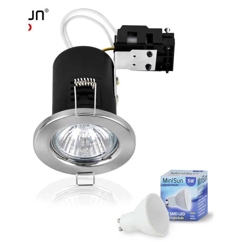 8.7cm Recessed Retrofit Downlight, Brushed Chrome, Warm White