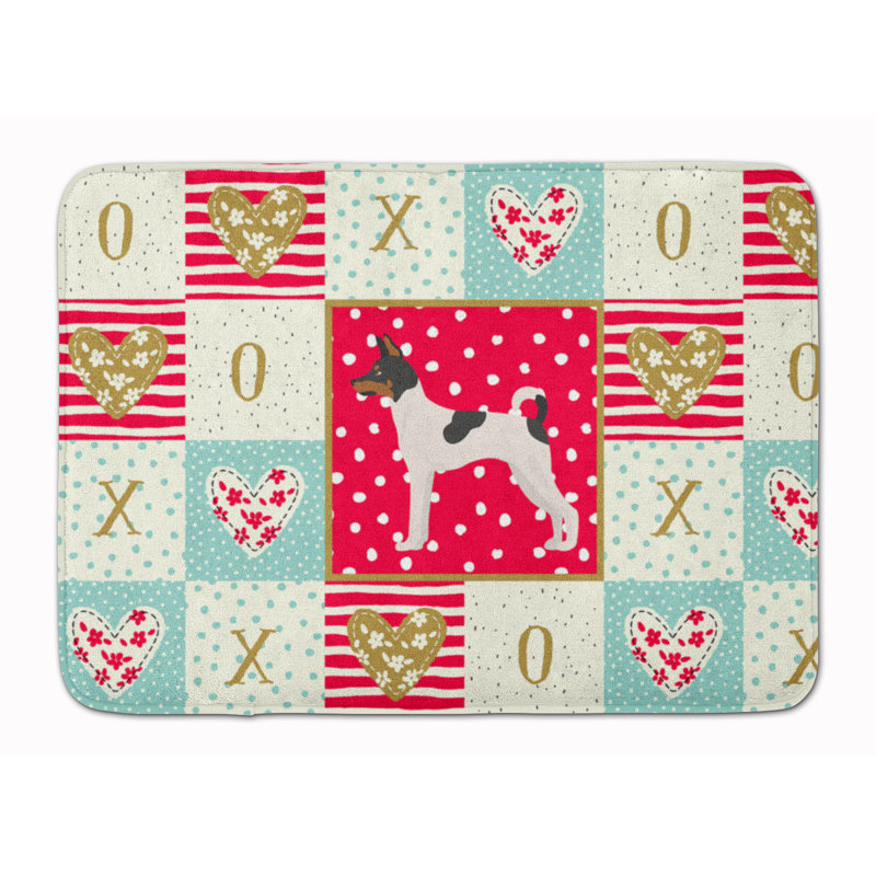 Shanaya Patchwork Memory Foam Non-Skid Kitchen Mat, Toy Fox Terrier 2