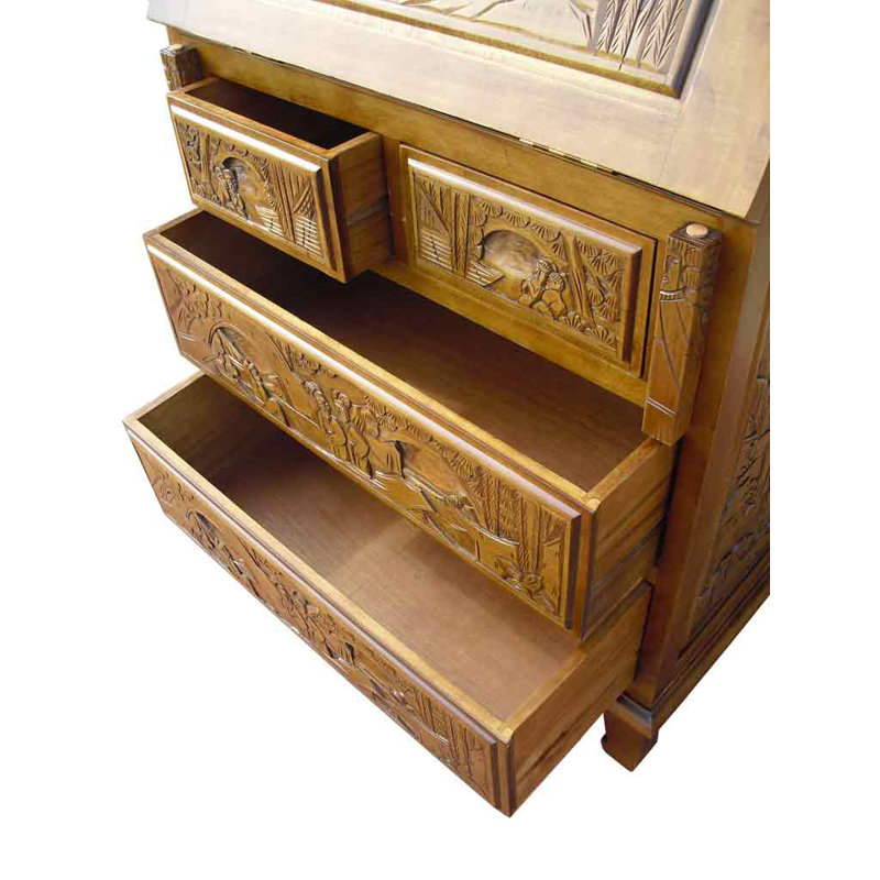 Abrams Solid Wood Secretary Desk